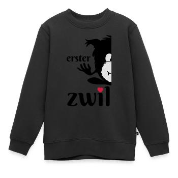 Monster Smuffel erster Zwilling geteilt - Kinder Premium Organic Sweatshirt - Schwarz - Vorne - AI Model Kid Female (0cm)