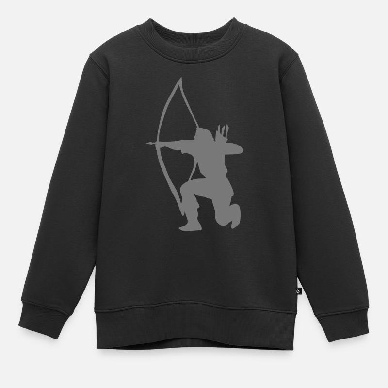 Longbow Archer kneeling stance - Sweat Premium enfant bio - noir