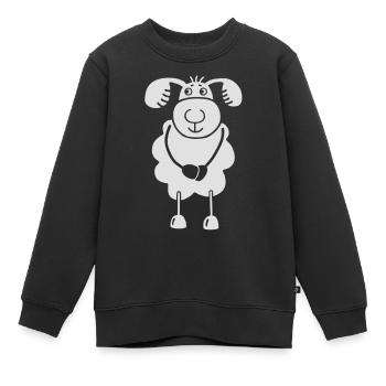 Moutons timide - V - Sweat Premium enfant bio - noir - Devant - AI Model Kid Female (0cm)