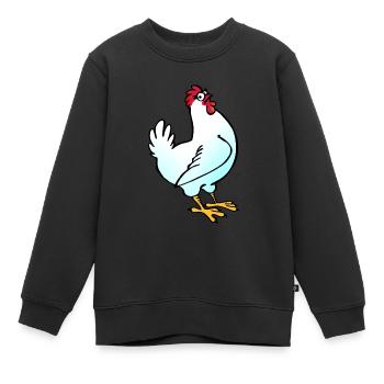 Poule - Sweat Premium enfant bio - noir - Devant - AI Model Kid Female (0cm)
