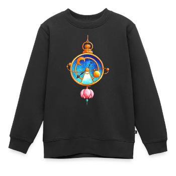 Magische Uhr - Kinder Premium Organic Sweatshirt - Schwarz - Vorne - AI Model Kid Female (0cm)