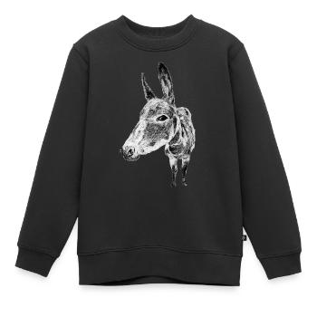 Esel - Kinder Premium Organic Sweatshirt - Schwarz - Vorne - AI Model Kid Female (0cm)