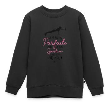 La sportive - Sweat Premium enfant bio - noir - Devant - AI Model Kid Female (0cm)