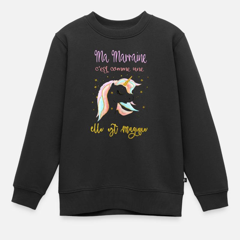 ma marraine c'est comme une licorne - Sweat Premium enfant bio - noir