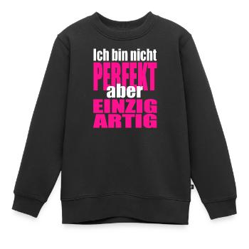 Nicht perfekt, einzigartig in Pink - Kinder Premium Organic Sweatshirt - Schwarz - Vorne - AI Model Kid Female (0cm)
