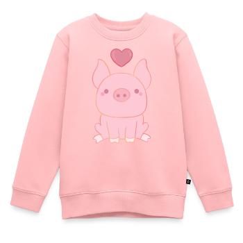 Kinder zeichnen Schwein - Kinder Premium Organic Sweatshirt - Rosa - Vorne - AI Model Kid Female (0cm)