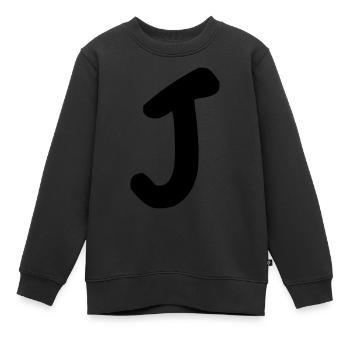buchstabe J - Kinder Premium Organic Sweatshirt - Schwarz - Vorne - AI Model Kid Female (0cm)