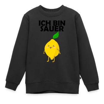 Zitrone ich bin sauer - Kinder Premium Organic Sweatshirt - Schwarz - Vorne - AI Model Kid Female (0cm)