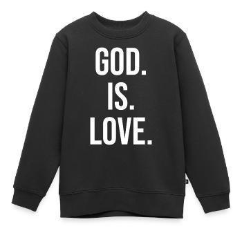 Gott ist Liebe - Kinder Premium Organic Sweatshirt - Schwarz - Vorne - AI Model Kid Female (0cm)