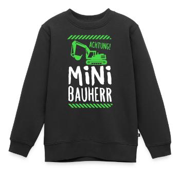 Junior Bauherr Hausbau Richtfest Baustelle Bagger - Kinder Premium Organic Sweatshirt - Schwarz - Vorne - AI Model Kid Female (0cm)