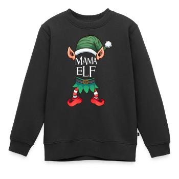Mama Elfe de Noël Elfe de Noël - Sweat Premium enfant bio - noir - Devant - AI Model Kid Female (0cm)