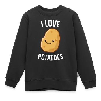 Pomme de terre - J’adore les pommes de terre - Sweat Premium enfant bio - noir - Devant - AI Model Kid Female (0cm)