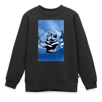 Dunkelblaue Himmelsblume - Kinder Premium Organic Sweatshirt - Schwarz - Vorne - AI Model Kid Female (0cm)