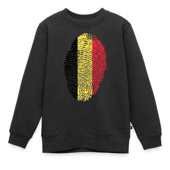Flagge Belgiens - Kinder Premium Organic Sweatshirt - Schwarz - Vorne - AI Model Kid Female (0cm)