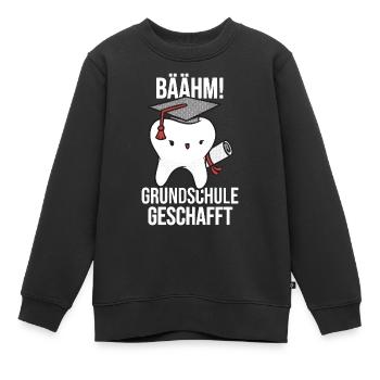 Grundschule geschafft, Schulkind, Geschenkidee - Kinder Premium Organic Sweatshirt - Schwarz - Vorne - AI Model Kid Female (0cm)