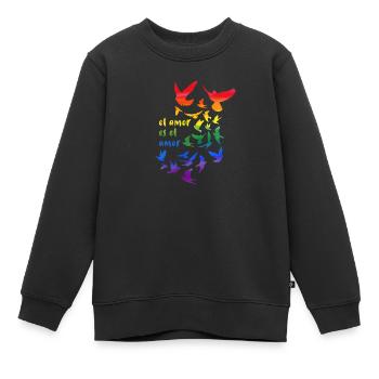 el amor es el amor,rainbow,deaf,birds - Kids Premium Organic Sweatshirt - black - Front - AI Model Kid Female (0cm)