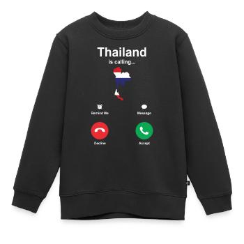 Thailand - Kinder Premium Organic Sweatshirt - Schwarz - Vorne - AI Model Kid Female (0cm)