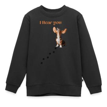 I Hear you - Kinder Premium Organic Sweatshirt - Schwarz - Vorne - AI Model Kid Female (0cm)