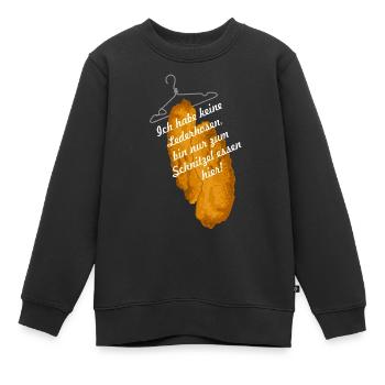 ich habe keine Lederhosen, schnitzel ,fest,münchen - Kinder Premium Organic Sweatshirt - Schwarz - Vorne - AI Model Kid Female (0cm)