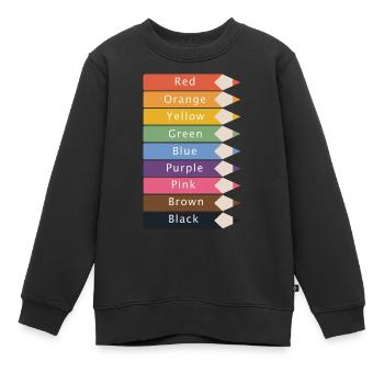 Bunte Stifte - Kinder Premium Organic Sweatshirt - Schwarz - Vorne - AI Model Kid Female (0cm)
