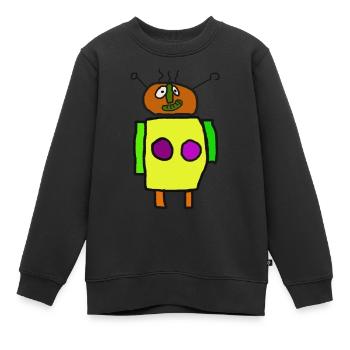 MIBOT - Sweat Premium enfant bio - noir - Devant - AI Model Kid Female (0cm)