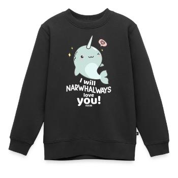 Narwal - Kinder Premium Organic Sweatshirt - Schwarz - Vorne - AI Model Kid Female (0cm)