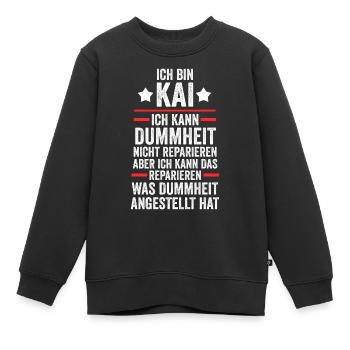 Kai - Kinder Premium Organic Sweatshirt - Schwarz - Vorne - AI Model Kid Female (0cm)