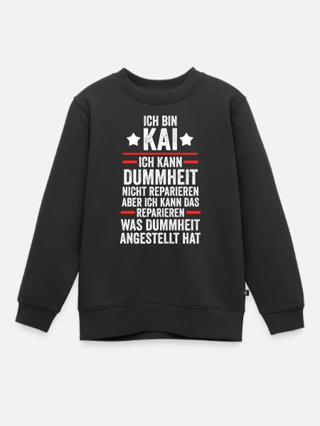 Kai - Kinder Premium Organic Sweatshirt - Schwarz