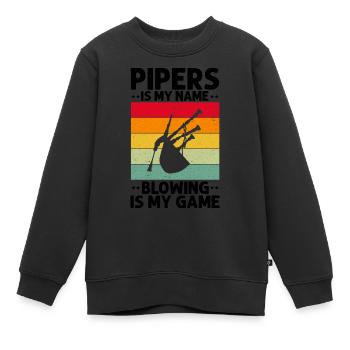 Dudelsack für Dudelsackspieler und Schotten - Kinder Premium Organic Sweatshirt - Schwarz - Vorne - AI Model Kid Female (0cm)