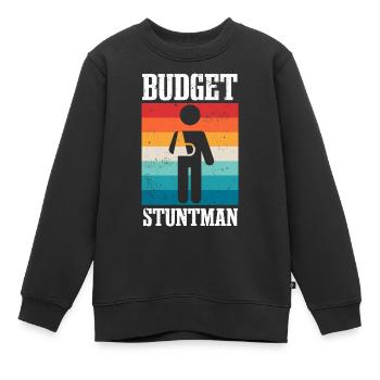 Lustiger Stuntman: Gebrochener Arm, Ellbogen, Handgelenksverletzung - Kinder Premium Organic Sweatshirt - Schwarz - Vorne - AI Model Kid Female (0cm)