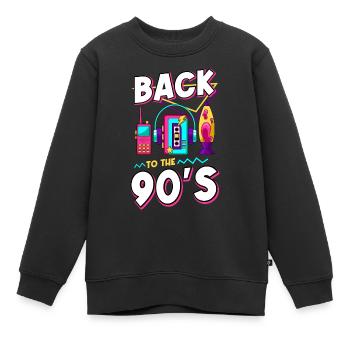 Soirée à thème des années 90 Costumes des années quatre-vingt-dix des années 1990 - Sweat Premium enfant bio - noir - Devant - AI Model Kid Female (0cm)