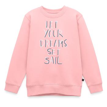 Laissez vos rêves prendre la mer - Sweat Premium enfant bio - rose - Devant - AI Model Kid Female (0cm)