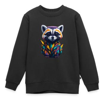 Racoon 2 - Kinder Premium Organic Sweatshirt - Schwarz - Vorne - AI Model Kid Female (0cm)
