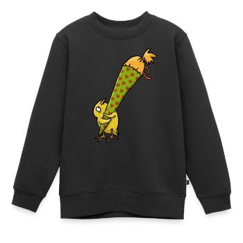 Chicks with school cone - Kids Premium Organic Sweatshirt - black - Front - AI Model Kid Female (0cm)