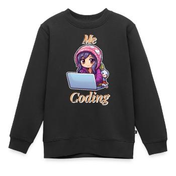 Coding Cutie: Anime Girl - Kinder Premium Organic Sweatshirt - Schwarz - Vorne - AI Model Kid Female (0cm)