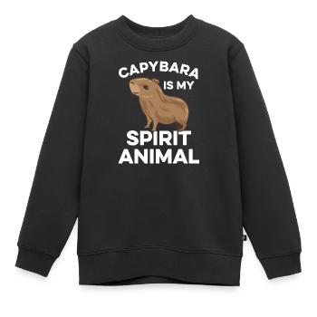 Capybara Zootier Design - Kinder Premium Organic Sweatshirt - Schwarz - Vorne - AI Model Kid Female (0cm)