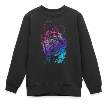 schädel skelett tod halloween horror schwarz tot - Kinder Premium Organic Sweatshirt - Schwarz - Vorne - AI Model Kid Female (0cm)