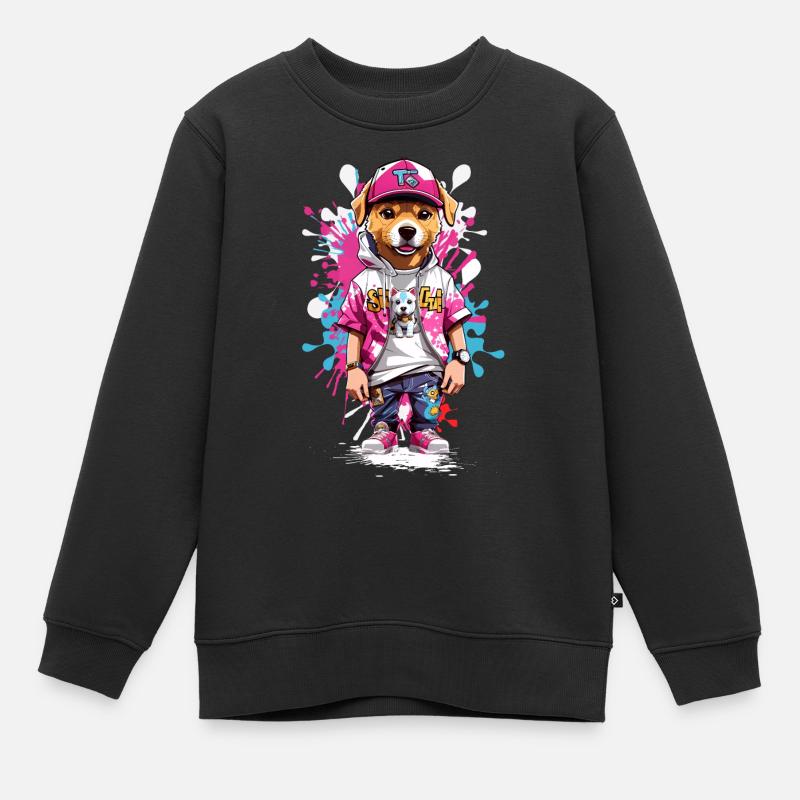 Hund - Kinder Premium Organic Sweatshirt - Schwarz