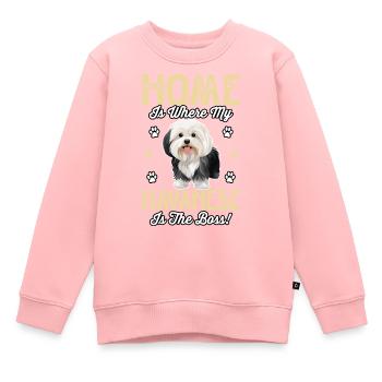 La maison, c’est là où mon bichon havanais est le chef - Sweat Premium enfant bio - rose - Devant - AI Model Kid Female (0cm)