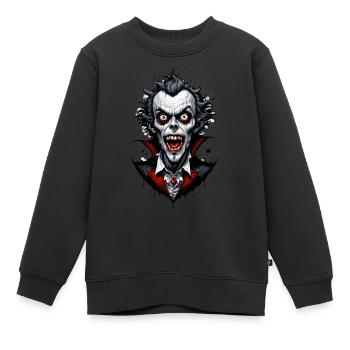un vampire souriant 2 - Sweat Premium enfant bio - noir - Devant - AI Model Kid Female (0cm)