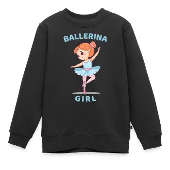 Ballerine Fille - Sweat Premium enfant bio - noir - Devant - AI Model Kid Female (0cm)
