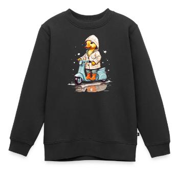 Canard au rouleau - Sweat Premium enfant bio - noir - Devant - AI Model Kid Female (0cm)