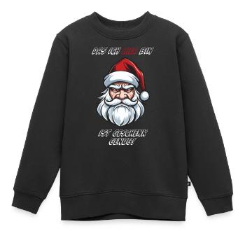 Genervter Weihnachtsmann - Kinder Premium Organic Sweatshirt - Schwarz - Vorne - AI Model Kid Female (0cm)