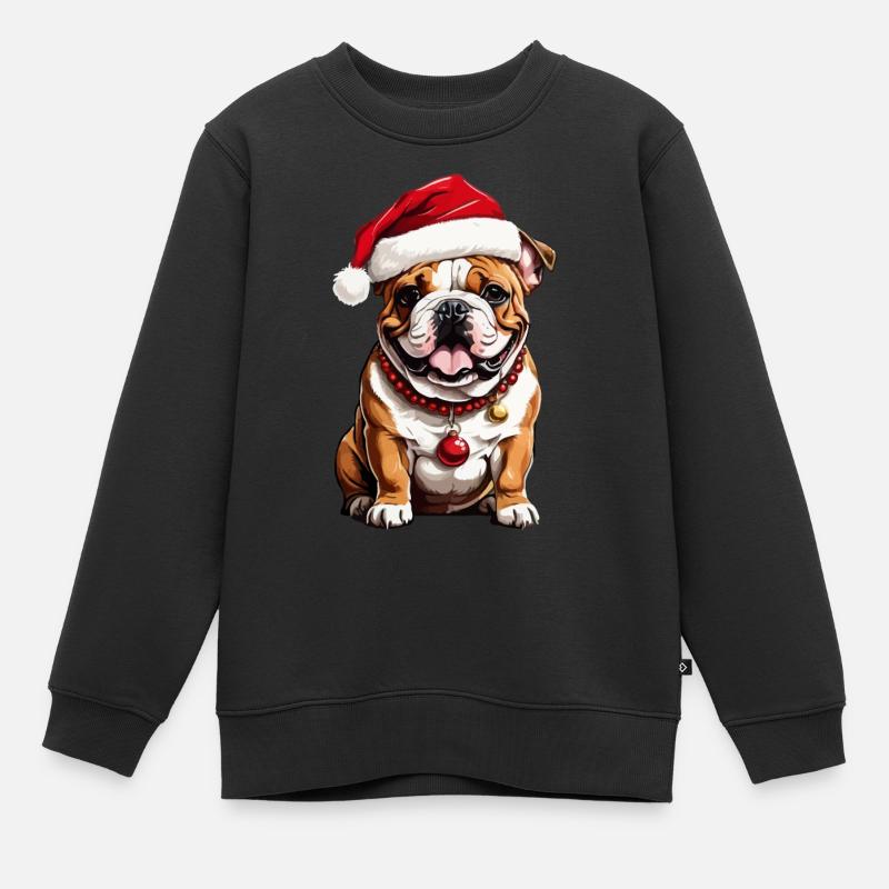 Adorable chien de Noël - Sweat Premium enfant bio - noir