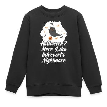 Introvert Anti Halloween Protest - Kids Premium Organic Sweatshirt - black - Front - AI Model Kid Female (0cm)