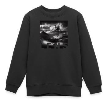 CHEVALET LENS - Sweat Premium enfant bio - noir - Devant - AI Model Kid Female (0cm)