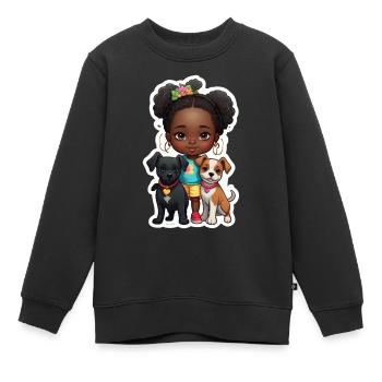 Cadeau pour les amoureux des chiens - Sweat Premium enfant bio - noir - Devant - AI Model Kid Female (0cm)