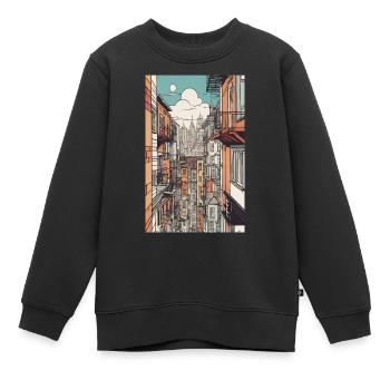 Stadtbild - Kinder Premium Organic Sweatshirt - Schwarz - Vorne - AI Model Kid Female (0cm)