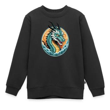 See Drachen - Kinder Premium Organic Sweatshirt - Schwarz - Vorne - AI Model Kid Female (0cm)