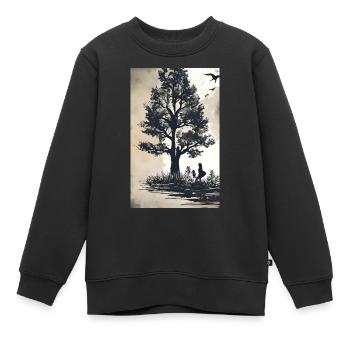Baum am See - Kinder Premium Organic Sweatshirt - Schwarz - Vorne - AI Model Kid Female (0cm)